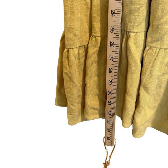 NWT Mable TIered Gold dress with tie bow Linen size medium sleeveless yellow - Picture 4 of 7